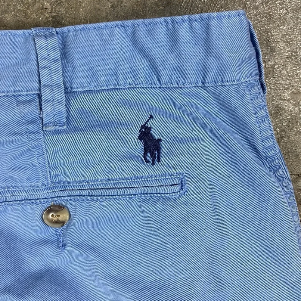 Polo Ralph Lauren Chino Shorts Size 38 Blue Relaxed Fit Pony Logo Casual Wear